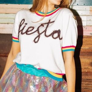 Queen Of Sparkles Fiesta Glitter Script SS Sweater